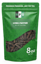 Natural Plus Green paquete frontal de pimienta larga, conserva aroma