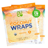 NUCO envase frontal mostrando 10 wraps orgánicos y conveniencia