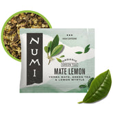 Numi mate lemon frente del empaque mostrando diseño y origen orgánico