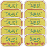 Nuri pack de 10 latas vista frontal con diseño y cantidad clara