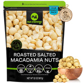 Nut Cravings bolsa frente mostrando marca y peso, conveniente y fresca