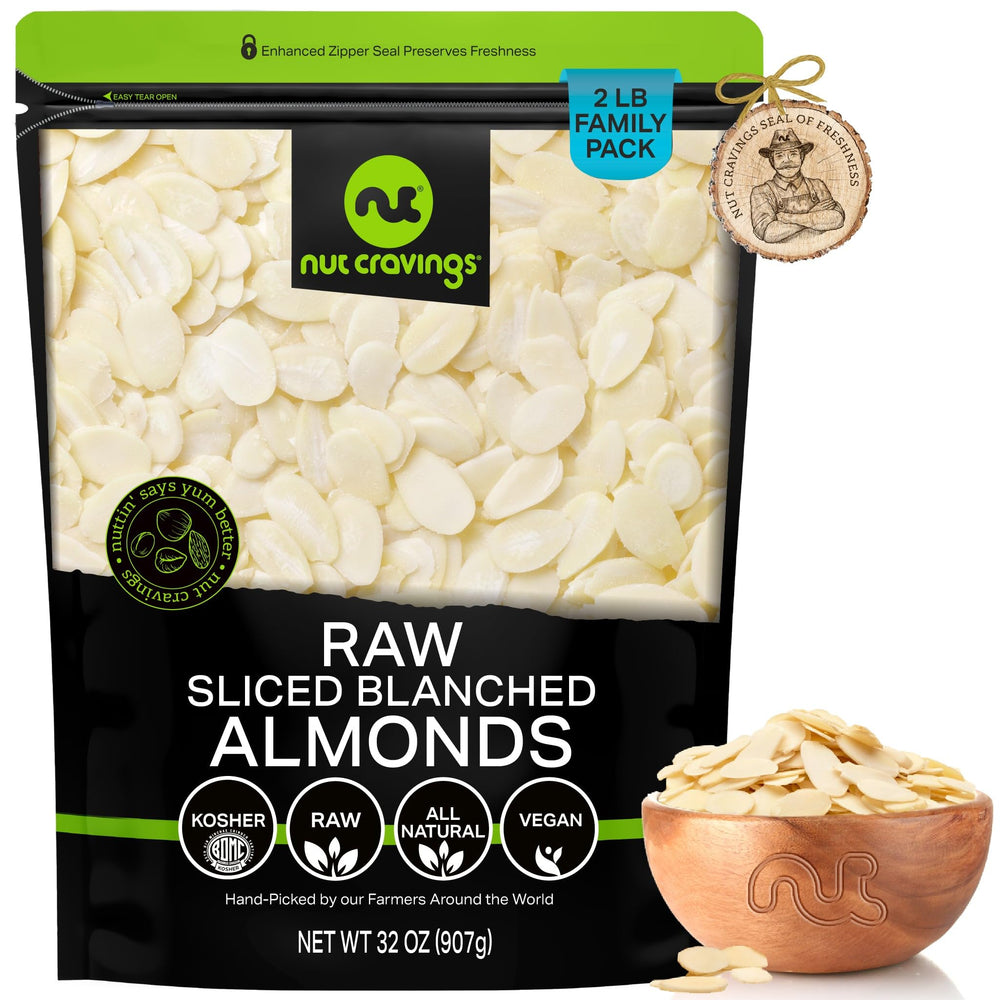 Nut Cravings paquete frontal de 32 oz mostrando el envase resellable y beneficio de frescura