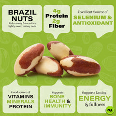 Nut Cravings nueces de Brasil en plato, crujientes listas para comer