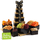 Nut Cravings torre frontal elegante en caja negra y dorada, ideal para regalar