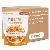 NuTrail imagen frontal del paquete mostrando sabor mantequilla de cacahuate y beneficios