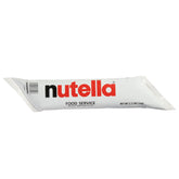 Nutella frente del envase manga mostrando paquete y volumen, marca Nutella y facilidad