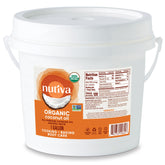 Nutiva envase frontal mostrando tamaño grande y uso culinario