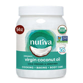 Nutiva envase frontal 54 fl oz mostrando etiqueta y capacidad beneficiosa