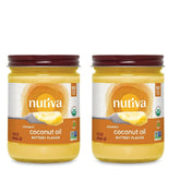Nutiva frasco frontal mostrando etiqueta orgánica y beneficio de sabor
