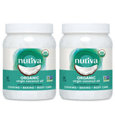Nutiva frasco frontal pack 2 mostrando envase y volumen, beneficio: ahorro por volumen