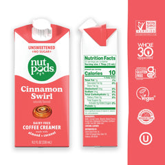 nutpods crema en cuchara mostrando textura sedosa y mezcla de almendra coco