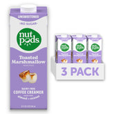 nutpods envase frontal pack tres unidades muestra sabor malvavisco tostado y conveniencia