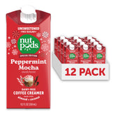 nutpods frente del envase mostrando etiqueta peppermint mocha y conveniencia