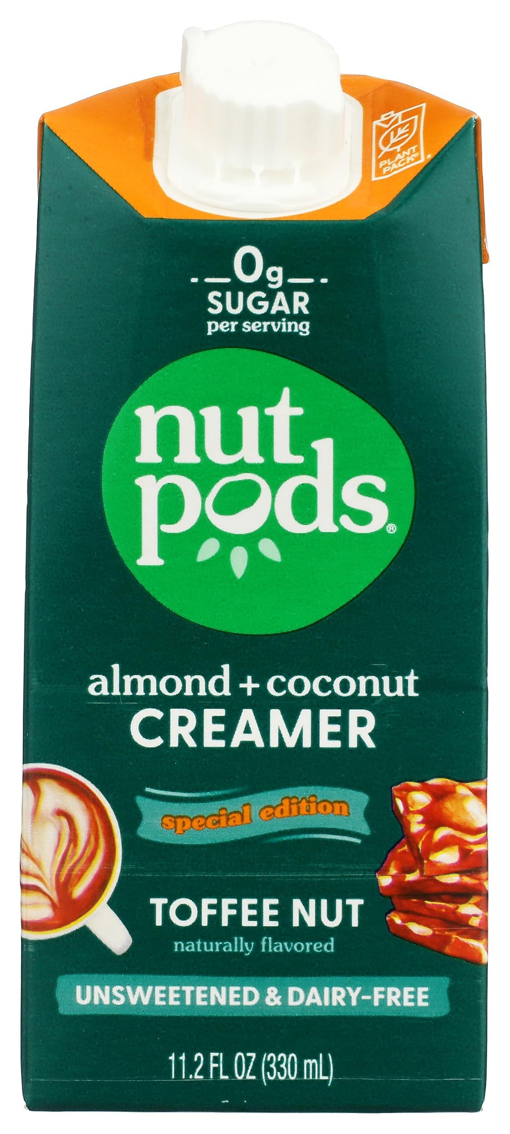 nutpods envase frontal toffee nut 11 fl oz con etiqueta clara