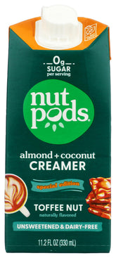 nutpods envase frontal toffee nut 11 fl oz con etiqueta clara