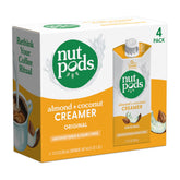 nutpods envases frontales pack de 4 mostrando etiqueta y beneficio sin azúcares
