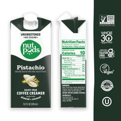 nutpods close-up textura cremosa pistachio ideal para mezclar rápido