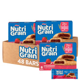 Nutri Grain frente del empaque mostrando 48 barras y conveniencia