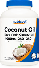Nutricost frasco frontal mostrando 240 cápsulas, conveniencia diaria