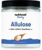 Nutricost envase frontal de allulose mostrando 1 libra y beneficios