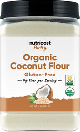 Nutricost frente del empaque mostrando 2 lb y certificaciones útiles