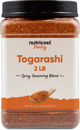 Nutricost togarashi frente del envase mostrando tamaño grande y marca