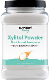 Nutricost xylitol frente del envase mostrando etiqueta y tamaño