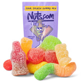 Nuts.com bolsa frontal Sour Gummy Mix muestra colores atractivos y variedad