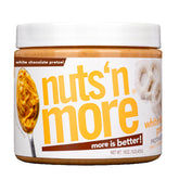 Nuts 'N More jarra frontal mostrando etiqueta y sabor tentador