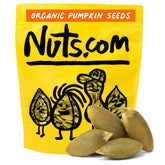 Nuts.com bolsa frontal mostrando pepitas orgánicas, beneficio conveniencia