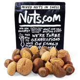 Nuts.com frente del empaque mostrando bolsa resellable y variedad