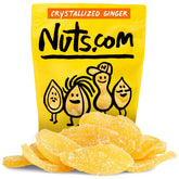 Nuts.com jengibre cristalizado frontal mostrando bolsa completa y cantidad