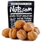 Nuts.com paquete frontal de nueces enteras en cáscara con sello resellable, frescura visible