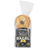 O'Doughs bagel frente del paquete mostrando el producto y conveniencia