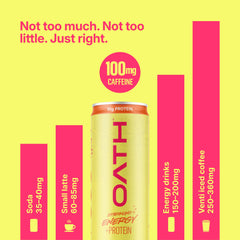 OATH NUTRITION lata abierta con espuma que indica bebida lista para consumir