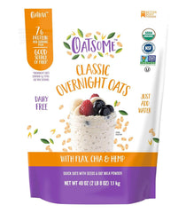 Oatsome paquete frontal grande mostrando tamaño de 2.5 lb y conveniencia