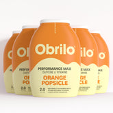 Obrilo frasco frontal con sabor Orange Popsicle y diseño claro que inspira confianza