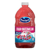 Ocean Spray botella frontal mostrando sabor arándano y sandía, refrescante