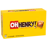 Oh Henry! pack frontal mostrando 24 barras, conveniente para compartir