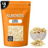 Oh! Nuts empaque frontal mostrando almendras blanqueadas y beneficio de frescura
