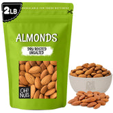 Oh! Nuts frente del empaque de almendras tostadas sin sal, conveniente para almacenar