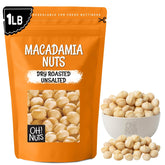 Oh! Nuts paquete frontal de macadamias mostrando presentación y calidad