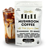 OhmYes frente de lata Mocha Mushroom Coffee con diseño claro y beneficios visibles