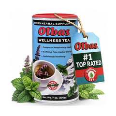 Olbas envase frontal de Herbal Tea mostrando presentación práctica y clara