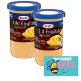 Old English frasco frontal mostrando el queso untable y facil uso