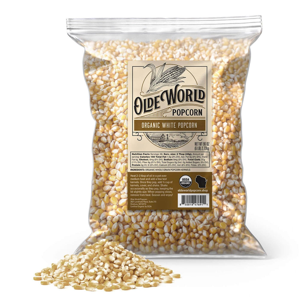 Olde World Popcorn paquete frontal grande, almacenamiento prolongado