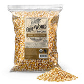 Olde World Popcorn bolsa frontal de 6 lb mostrando empaque orgánico y cantidad