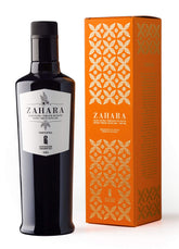 Oleificio Guccione Zahara botella frontal, presentación elegante y regalo