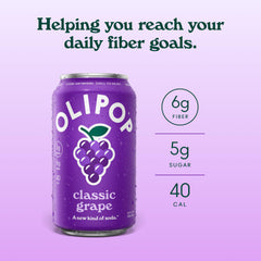 OLIPOP ingredientes con jugo de uva real mostrando autenticidad