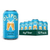 OLIPOP lata frontal mostrando diseño y sabor cremoso, ideal para disfrutar